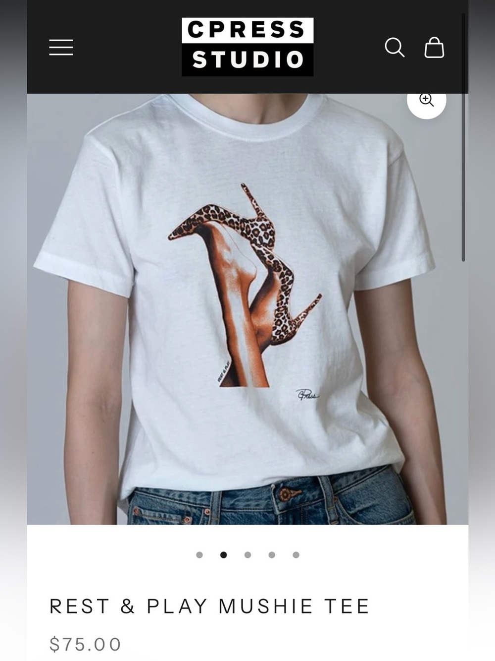CPRESS Graphic Tee with Leopard Heel Graphic